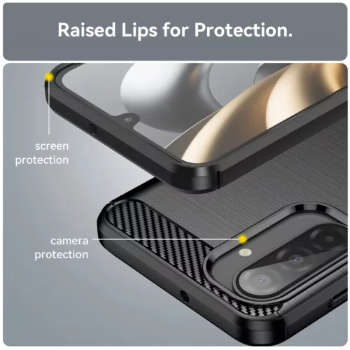 Techsuit - Karbon Szilikon - Samsung Galaxy A17 5G - Fekete tok-5949419294400 3 kép
