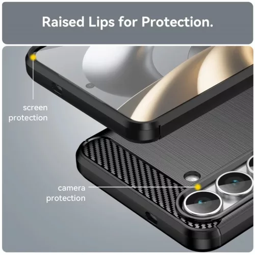 Samsung Galaxy S25 FE - Techsuit - Carbon Silicone - Fekete tok-5949419294219 5 kép