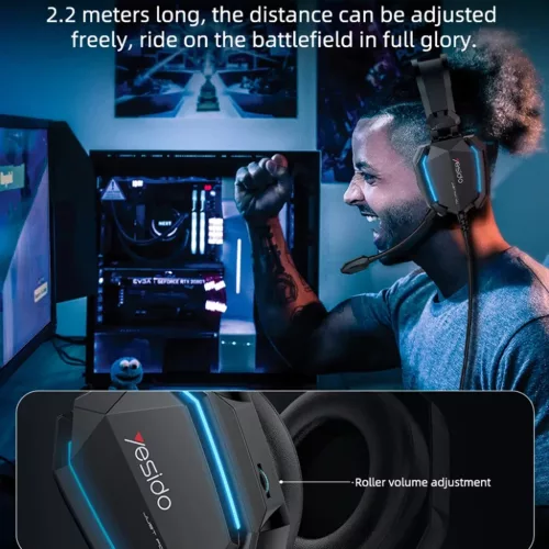 Yesido - Vezetékes Fejhallgató (EK03) - Játékhoz, Jack 3.5mm, USB,-6942314400364 7 kép