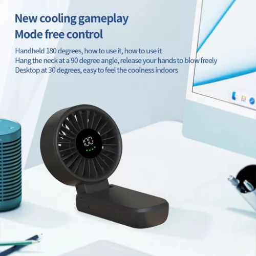 Techsuit - Prémium Mini Kézi Ventilátor (A10) - LED Digitális Kije-5949419295346 5 kép