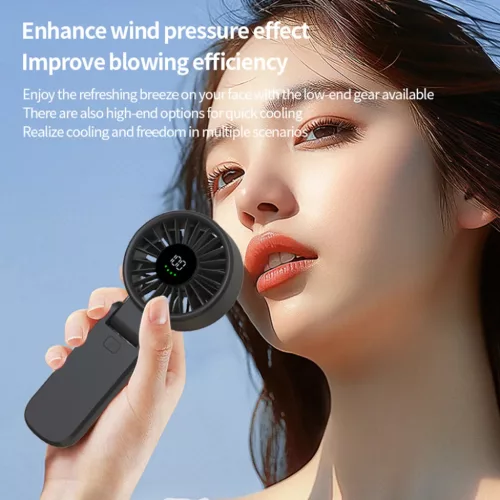 Techsuit - Prémium Mini Kézi Ventilátor (A10) - LED Digitális Kije-5949419295346 10 kép