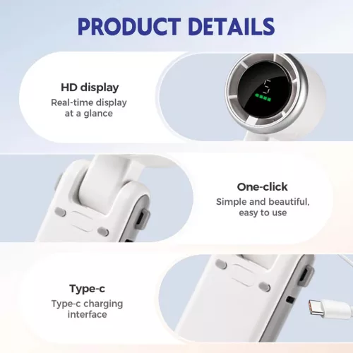 Techsuit - Prémium Mini Kézi Ventilátor (A9) - LED Digitális Kijel-5949419295322 2 kép