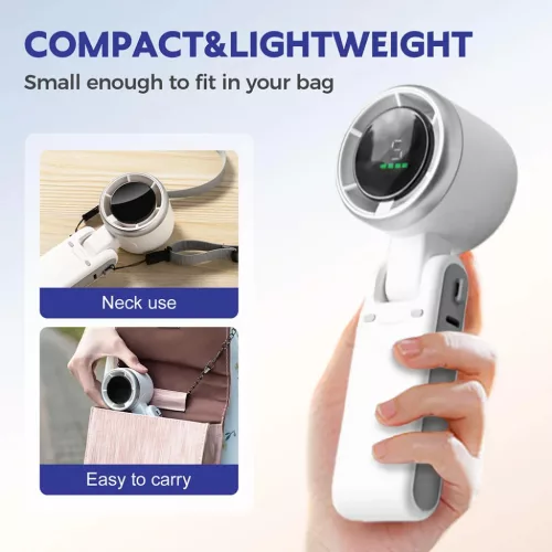 Techsuit - Prémium Mini Kézi Ventilátor (A9) - LED Digitális Kijel-5949419295322 3 kép