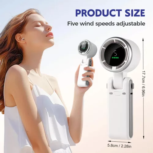 Techsuit - Prémium Mini Kézi Ventilátor (A9) - LED Digitális Kijel-5949419295315 8 kép