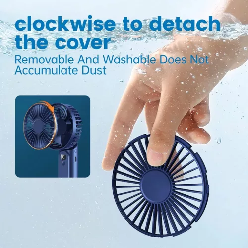 Techsuit - Prémium Mini Kézi Ventilátor (M12) - LED digitális kije-5949419295216 3 kép