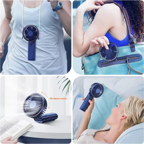 Techsuit - Prémium Mini Kézi Ventilátor (M12) - LED digitális kije-5949419295216 5 kép