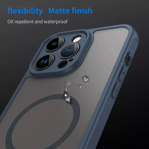 iPhone 14 Pro Techsuit HaloFrost II MagSafe - Navy Blue. tok-5949419297319 6 kép