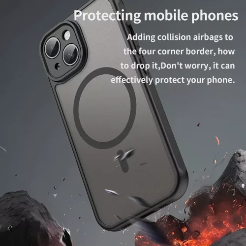 Techsuit - HaloFrost II MagSafe - iPhone 15 - Fekete tok-5949419297258 4 kép