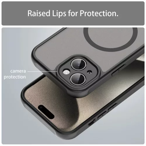 Techsuit - HaloFrost II MagSafe - iPhone 15 - Fekete tok-5949419297258 5 kép