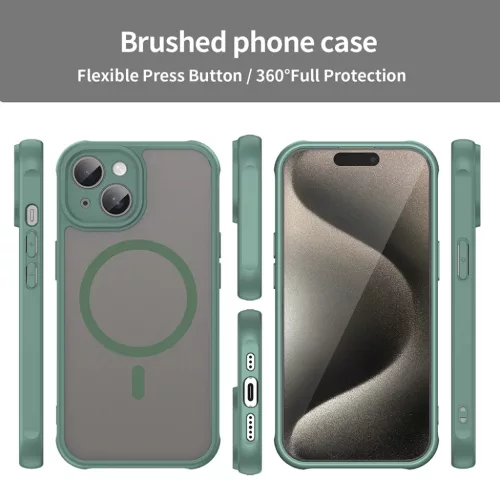  iPhone 15 Zöld Techsuit HaloFrost II MagSafe tok-5949419297241 3 kép