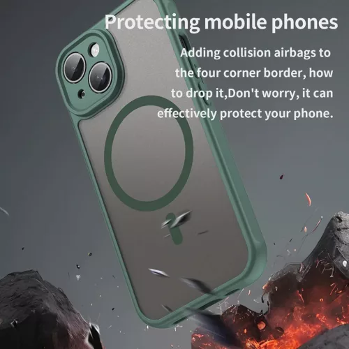  iPhone 15 Zöld Techsuit HaloFrost II MagSafe tok-5949419297241 4 kép
