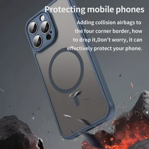  Apple iPhone 15 Pro Tengerészkék Techsuit HaloFrost II MagSafe tok-5949419297197 4 kép