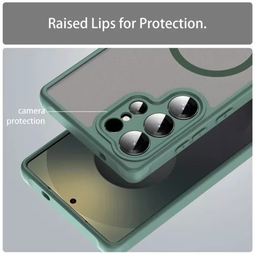  Samsung Galaxy S25 Ultra Zöld Techsuit HaloFrost II MagSafe tok-5949419296367 4 kép