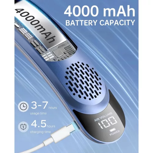 Techsuit - Nyakventilátor (S8) - Hordozható, digitális kijelzővel,-5949419301801 3 kép