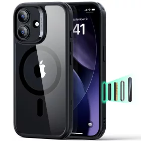    iPhone 17 Átlátszó Fekete ESR Klasszikus Hibrid HaloLock tok