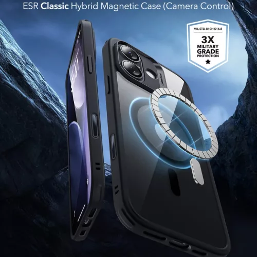  iPhone 17 Átlátszó Fekete ESR Klasszikus Hibrid HaloLock tok-4894240282953 3 kép