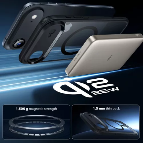  iPhone 17 Air Átlátszó Fekete ESR Klasszikus Hibrid HaloLock tok-4894240282991 4 kép