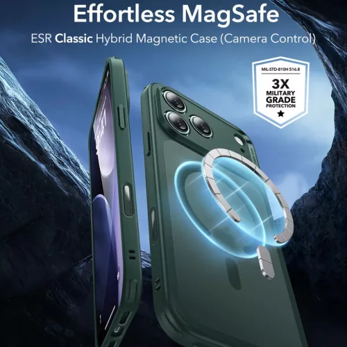 iPhone 17 Pro ESR Classic Hybrid HaloLock - Matt Zöld tok-4894240289334 4 kép
