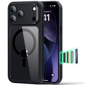    iPhone 17 Pro Max Átlátszó Fekete ESR Klasszikus Hibrid HaloLock tok