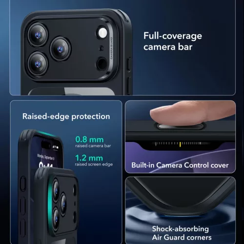  iPhone 17 Pro Max Átlátszó Fekete ESR Klasszikus Hibrid HaloLock t-4894240283233 5 kép