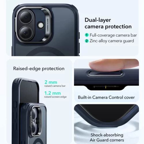  iPhone 17 Matt Kék ESR Klasszikus Hibrid HaloLock Kitámasztó tok-4894240288412 5 kép