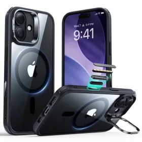    iPhone 17 Átlátszó Fekete ESR Klasszikus Hibrid HaloLock Kitámasztós Tok