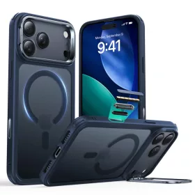   iPhone 17 Pro Frosted Blue ESR Classic Hybrid HaloLock Kickstand tok