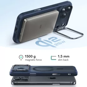 iPhone 17 Pro Frosted Blue ESR Classic Hybrid HaloLock Kickstand tok-4894240288375 2 kép