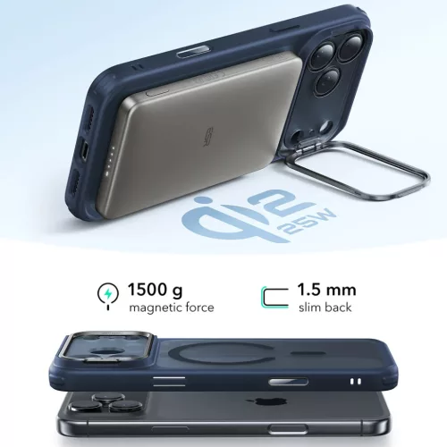 iPhone 17 Pro Frosted Blue ESR Classic Hybrid HaloLock Kickstand tok-4894240288375 2 kép