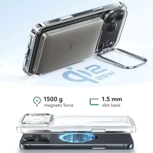 iPhone 17 Pro Átlátszó ESR Klasszikus Hibrid HaloLock Kitámasztó-4894240283318 5 kép