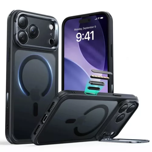 iPhone 17 Pro Fekete Frosted ESR Classic Hybrid HaloLock Kickstand tok-4894240283332 1 kép