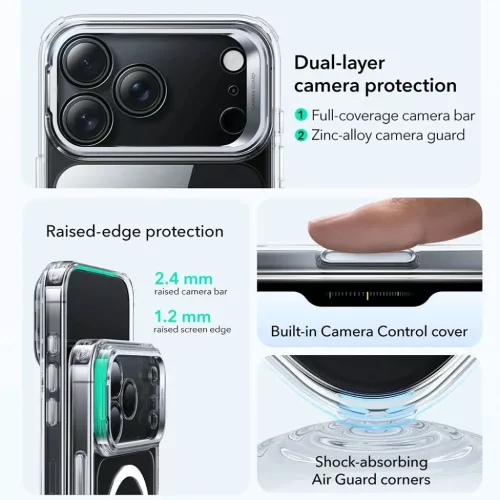 iPhone 17 Pro Max Clear ESR Classic Hybrid HaloLock Kickstand tok-4894240283257 4 kép