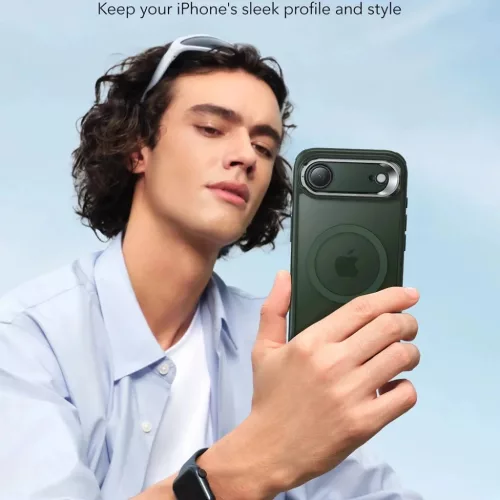 iPhone 17 Air ESR - Classic Hybrid HaloLock Kickstand - Matt Zöld tok-4894240289570 6 kép