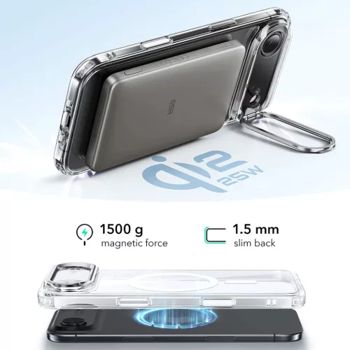  iPhone 17 Air Átlátszó ESR Klasszikus Hibrid HaloLock Kitámasztó-4894240283097 4 kép