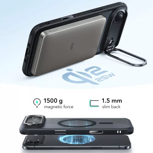 iPhone 17 Air - Matt Fekete ESR Classic Hybrid HaloLock Kickstand tok-4894240283110 4 kép