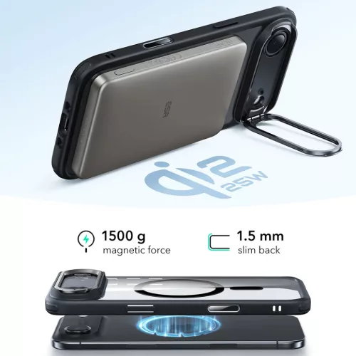  iPhone 17 Air Átlátszó Fekete ESR Klasszikus Hibrid HaloLock Kitá-4894240283134 4 kép