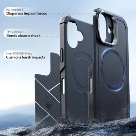  iPhone 17 Fekete ESR Cyber Armor kitámasztó tok-4894240283677 2 kép