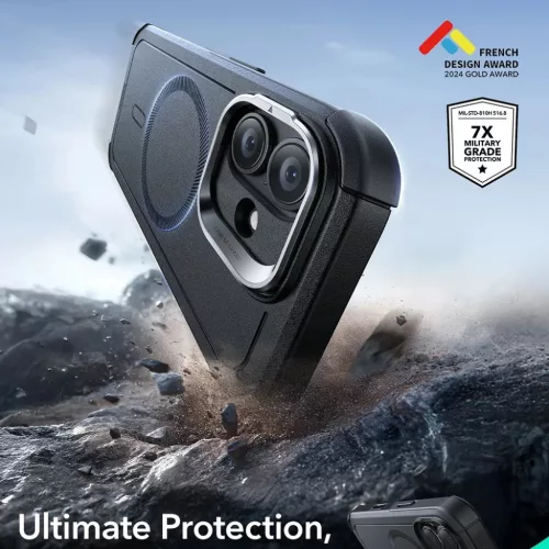  iPhone 17 Fekete ESR Cyber Armor kitámasztó tok-4894240283677 3 kép