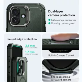  iPhone 17 Zöld ESR Cyber Armor Kitámasztó tok-4894240288511 2 kép