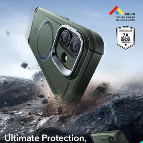  iPhone 17 Zöld ESR Cyber Armor Kitámasztó tok-4894240288511 3 kép