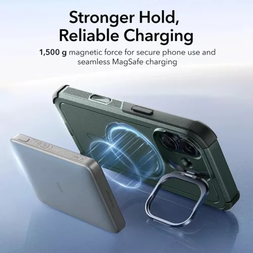  iPhone 17 Zöld ESR Cyber Armor Kitámasztó tok-4894240288511 6 kép