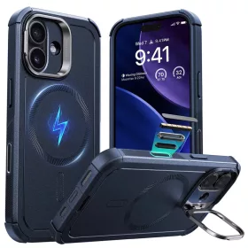  iPhone 17 Kék ESR Cyber Armor Kitámasztós tok