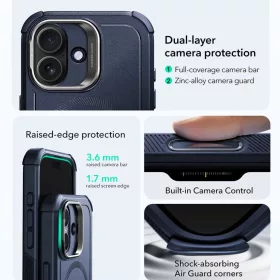  iPhone 17 Kék ESR Cyber Armor Kitámasztós tok-4894240283691 2 kép