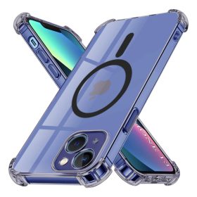    iPhone 13 MagSafe Kompatibilis Ütésálló Átlátszó Szilikon Tok – Füst Fekete tok