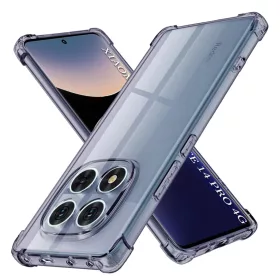   Xiaomi Redmi Note 14 Pro 4G Smoke Black Techsuit - Shockproof Clear Silicone tok