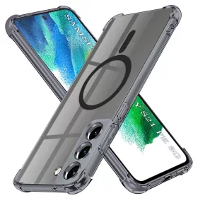   Samsung Galaxy S21 FE 5G Techsuit Shockproof Clear Silicone MagSafe - Smoke Black tok