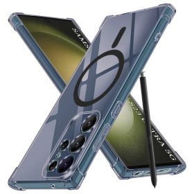   Samsung Galaxy S23 Ultra Smoke Black Techsuit Shockproof Clear Silicone MagSafe tok