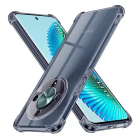    Techsuit - Ütésálló Átlátszó Szilikon - Honor Magic6 Lite - Füst Fekete tok