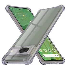    Google Pixel 7 - Ütésálló Átlátszó Szilikon Tok - Füstfekete tok