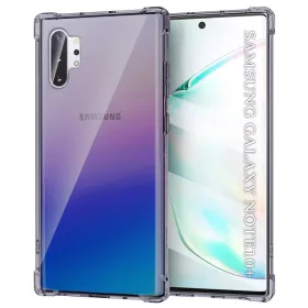  Samsung Galaxy Note 10 Plus 4G / Note 10 Plus 5G - Techsuit - Ütésálló Átlátszó Szilikon Tok - Füstfekete tok